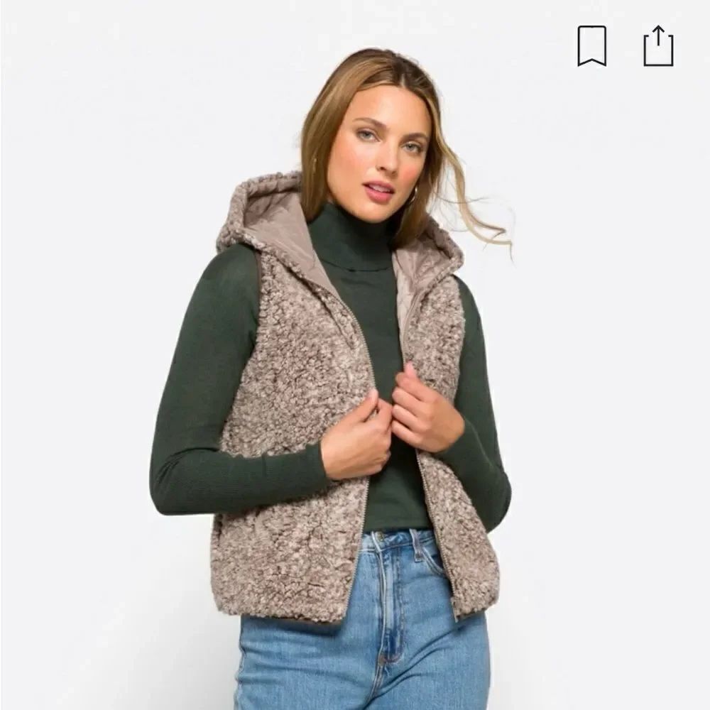 COFFEESHOP Nevaeh Reversible Wubby Vest new